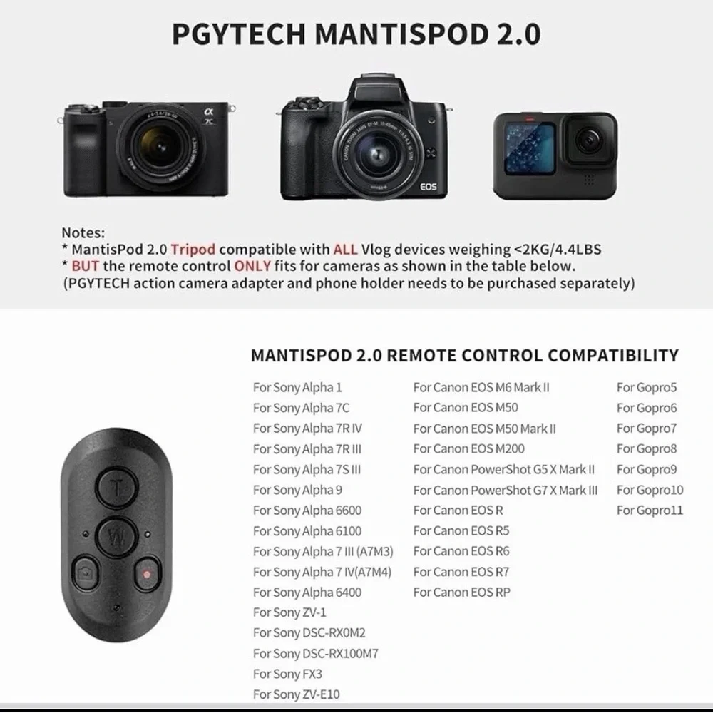 MANTISPOD 2.0 Bluetooth Mini Vlogging Tripod Small Travel Flexible DSLR